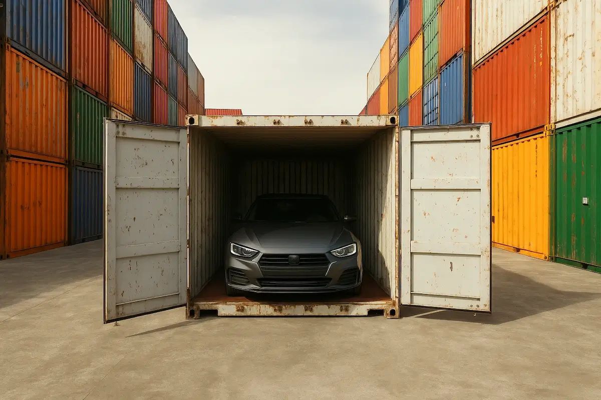 Car Stored in Shipping Container