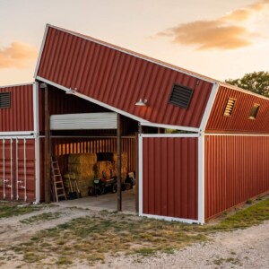 Steel Shipping Container Barn in Texas