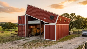 Steel Shipping Container Barn in Texas
